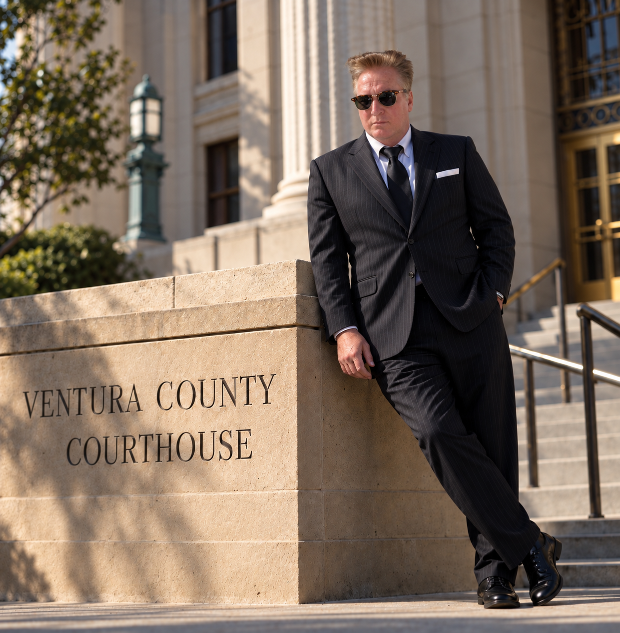 Anthony J. Rista standing outside the Ventura County Courthouse